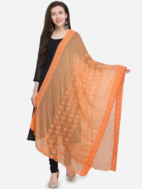 

mf Orange Embroidered Dupatta