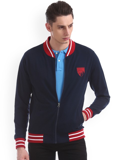 

Arrow Blue Jean Co. Men Navy Blue Solid Sweatshirt