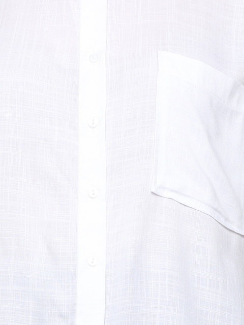 

Van Heusen Woman Women White Regular Fit Self Design Casual Shirt