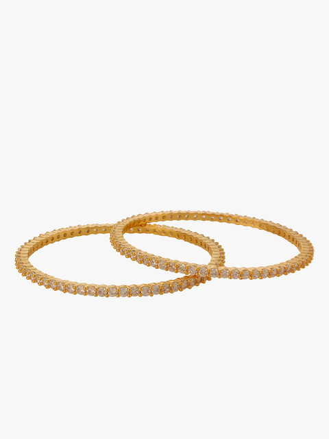 

Peora Set of 2 18 K Gold-Plated Bangles, Red
