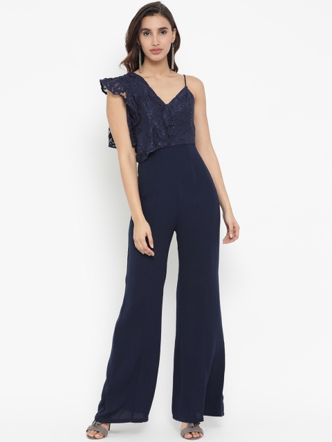 

Kazo Navy Blue Solid Basic Jumpsuit