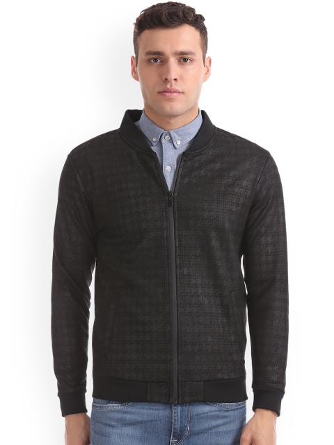 

Arrow New York Men Black Self Design Bomber