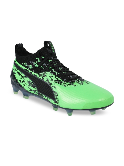 

Puma Men Green Leather ONE 19.1 FG AG Mid-Top Football Shoes