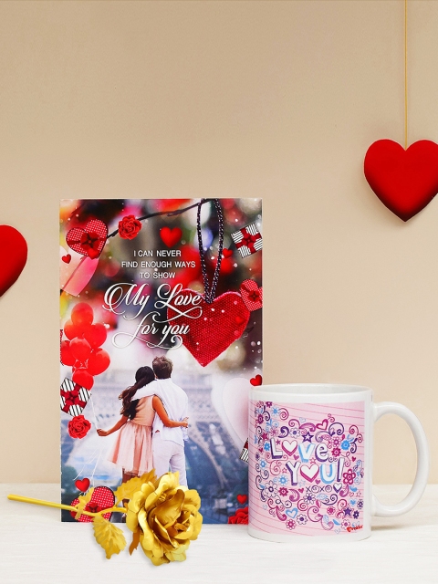 

Archies Love Gifts Multicoloured Printed Set of 3 Valentines Day Gift Set, Multi