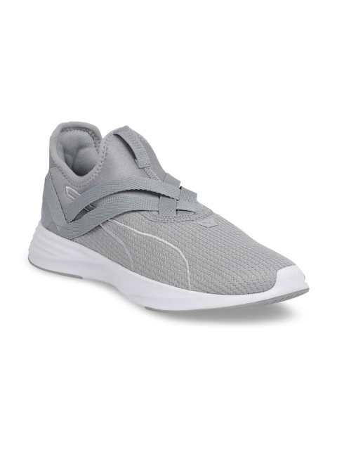 

Puma Women Grey Mesh Radiate XT Slip-On Mid-Top Training or Gym Shoes