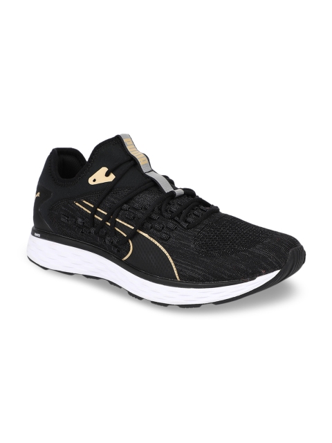 

Puma Men Black Textile SPEED 600 FUSEFIT Mid-Top Running Shoes