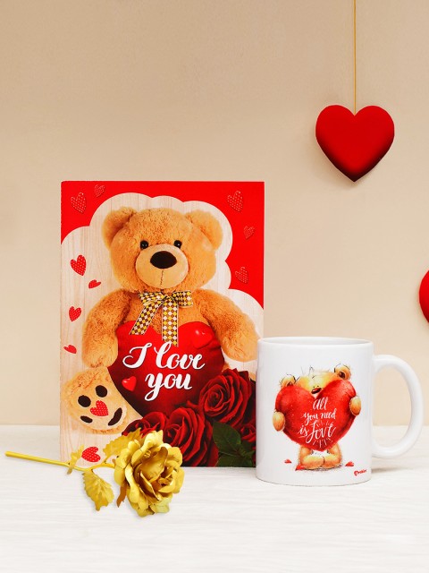 

Archies Multicoloured Printed Set of 3 Valentines Day Gift Set, Multi
