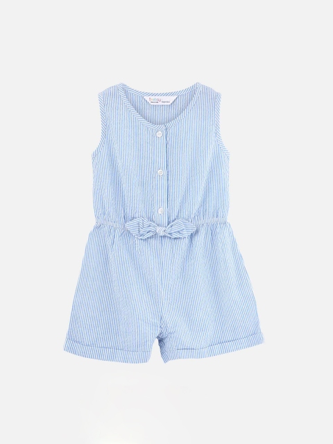 

Beebay Girls Blue Striped Playsuit