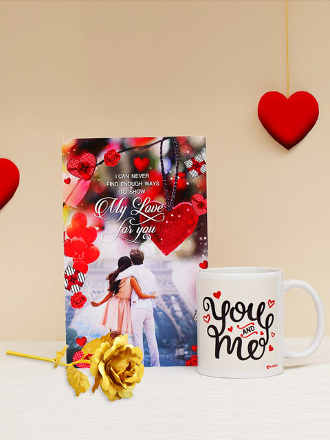 

Archies Love Gifts Multicoloured Printed Set of 3 Valentines Day Gift Set, Multi