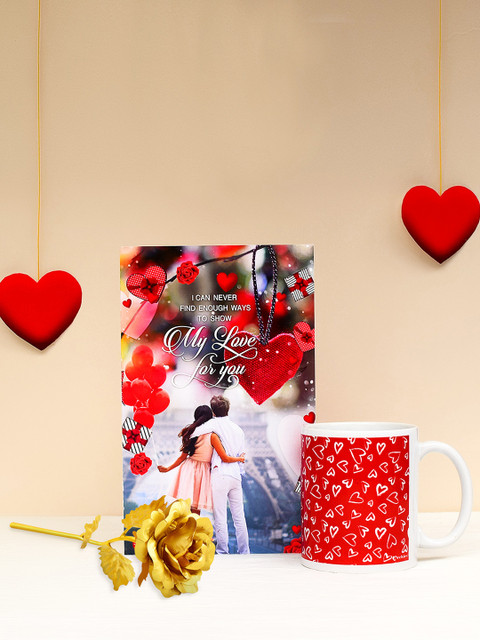

Archies Love Gifts Multicoloured Printed Set of 3 Valentines Day Gift Set, Multi