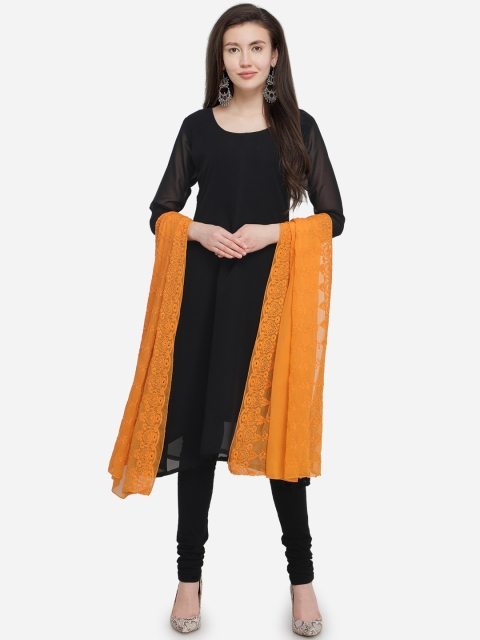 

mf Mustard Yellow Embroidered Dupatta