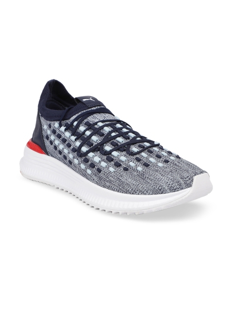 

Puma Men Grey & Navy Blue Self Designed Sneakers
