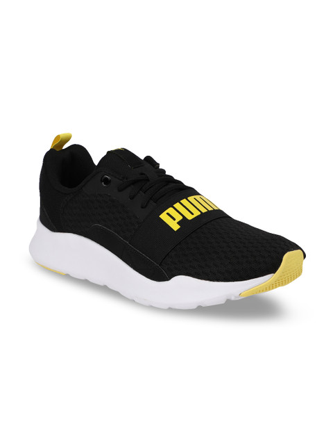 

Puma Unisex Black Mesh Wired Mid-Top Running Shoes