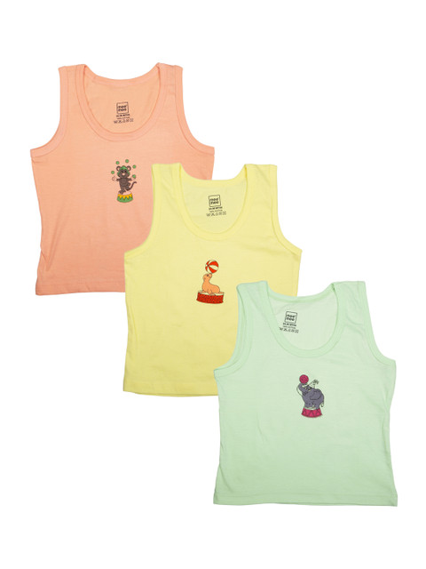 

MeeMee Boys Pack of 3 Innerwear Vests BSK18VESTPK3, Multi