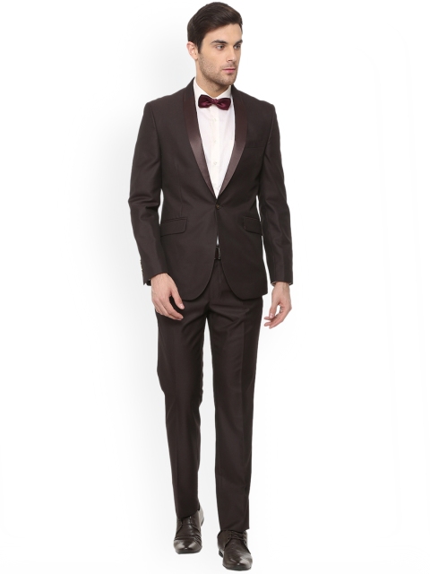 

Van Heusen Men Brown Solid Slim-Fit Single-Breasted Suit