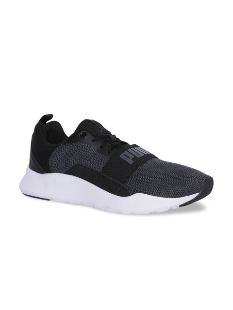 

Puma Unisex Black Textile Wired Knit Mid-Top Running Shoes