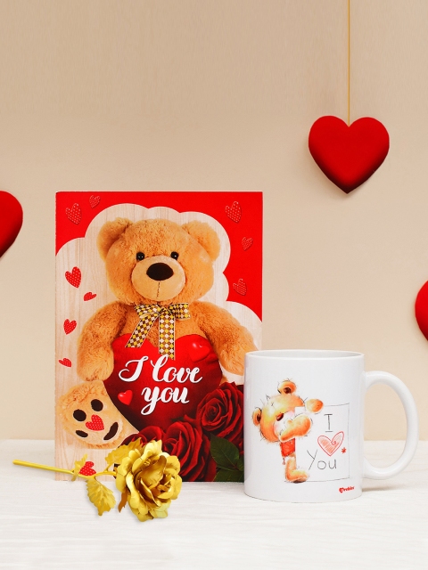 

Archies Love Gifts Multicoloured Printed Set of 3 Valentines Day Gift Set, Multi