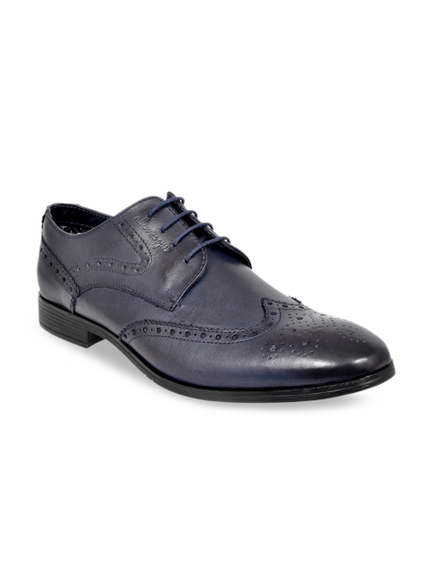 

Allen Cooper Men Blue Leather Formal Derbys, Navy blue