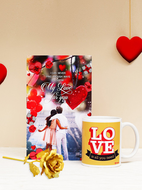 

Archies Love Gifts Multicoloured Printed Set of 3 Valentines Day Gift Set, Multi
