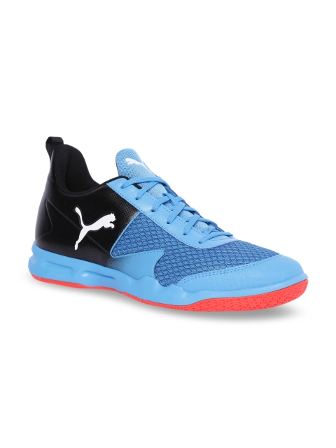 

Puma Unisex Blue Mesh Mid-Top Rise XT 4 Badminton Shoes