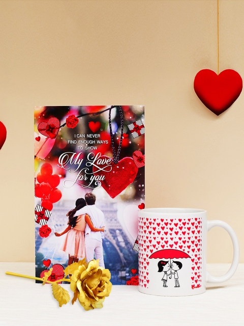 Archies Love Gifts Multicoloured Printed Set of 3 Valentines Day Gift Set, Multi