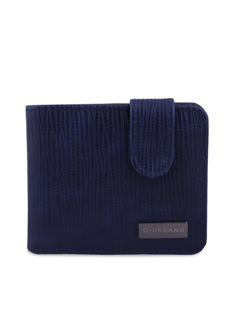 

GIORDANO Women Navy Blue Textured Two Fold Wallet