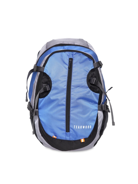 

Teakwood Leathers Blue & Grey Colourblocked Rucksack