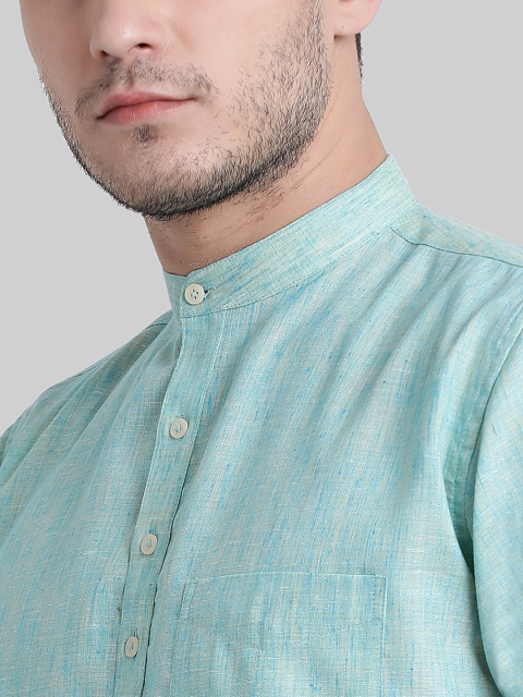 

Being Fab Men Turquoise Blue Regular Fit Solid Casual Shirt