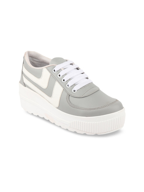 

Shoetopia Women Grey Colourblocked Heeled Boots