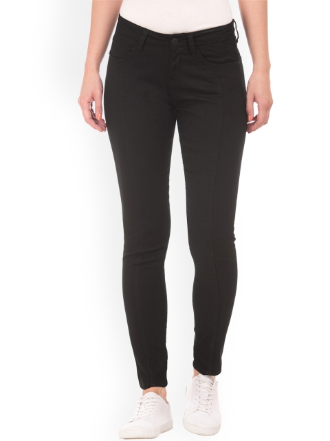 

ELLE Women Black Skinny Fit Mid-Rise Clean Look Stretchable Jeans