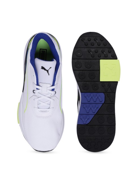 

Puma Unisex White & Blue Colourblocked Sneakers
