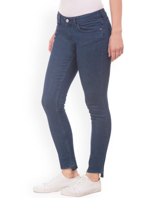 

ELLE Women Blue Super Skinny Fit Mid-Rise Clean Look Stretchable Jeans