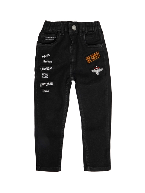 

TALES & STORIES Boys Black Slim Fit Mid-Rise Clean Look Stretchable Jeans