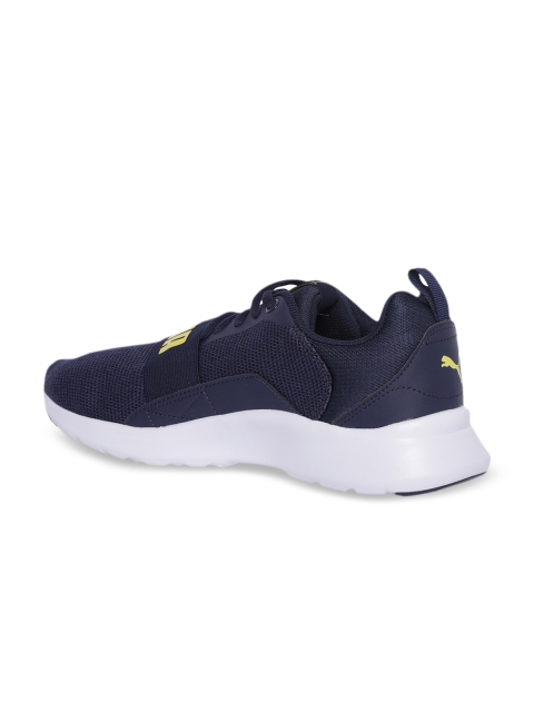 Puma Unisex Navy Blue Textile Wired Knit Mid-Top Running Shoes