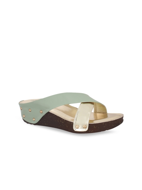

MSC Women Green & Beige Colourblocked Sandals