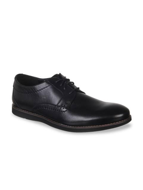

Clarks Men Black Leather Formal Derbys