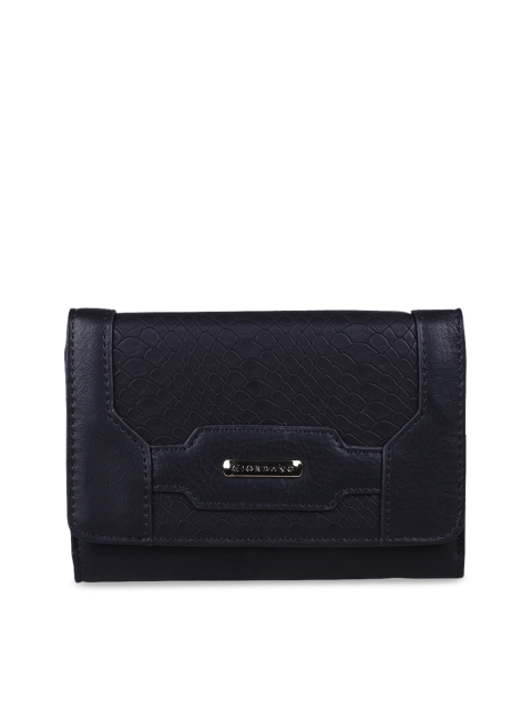 

GIORDANO Women Black Textured Three Fold Wallet
