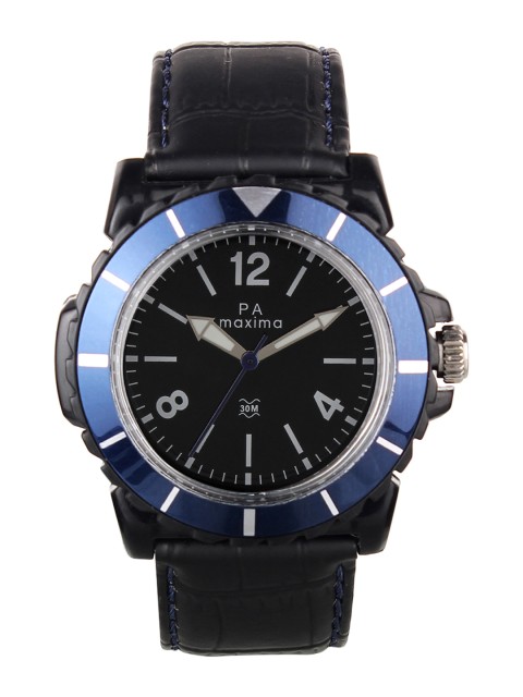 

maxima Men Black Analogue Watch O-45846LPGW