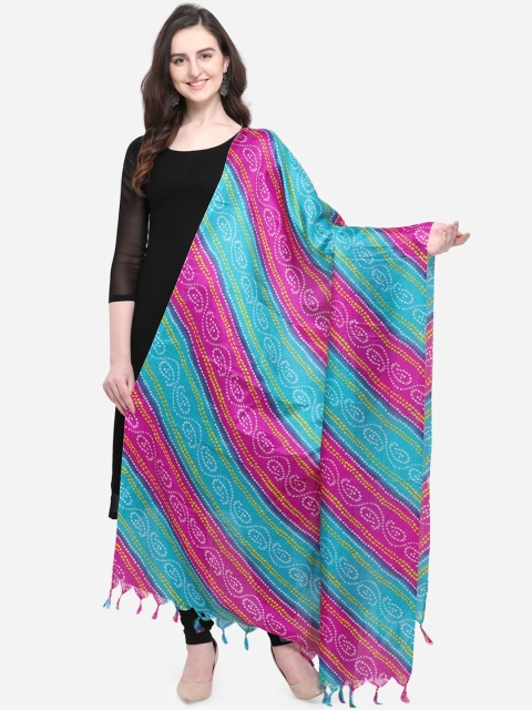 

Satrani Women Pink & Turquoise Blue Printed Dupatta