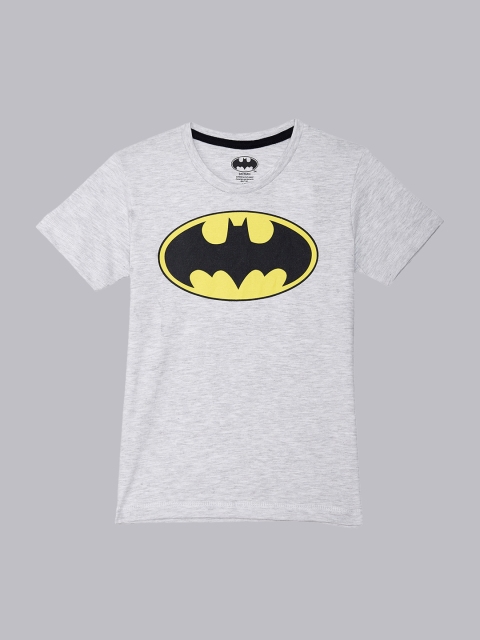 

Kids Ville Boys Red Batman Printed Round Neck T-shirt, Grey