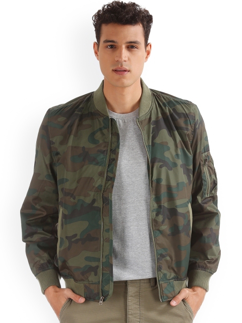 

GAP Men Green Camo Print Bomber Jacket