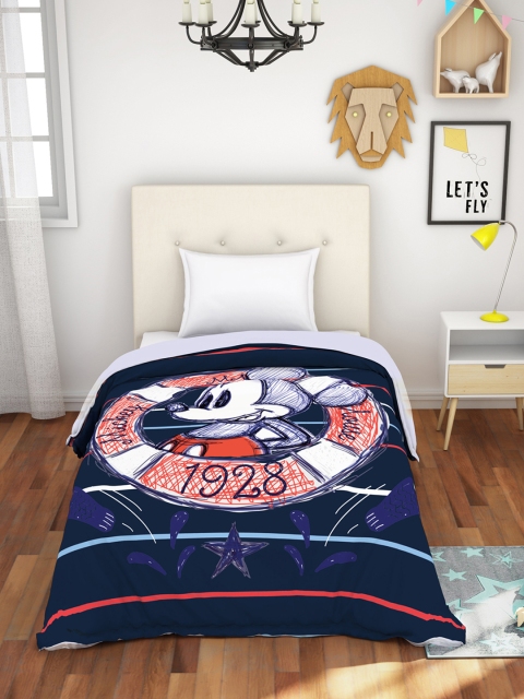 

SPACES Blue Cartoon Characters AC Room 150 GSM Single Bed Comforter
