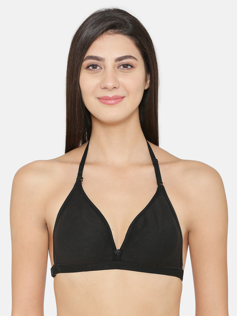 

ABELINO Black Solid Non-Wired Non Padded T-shirt Bra