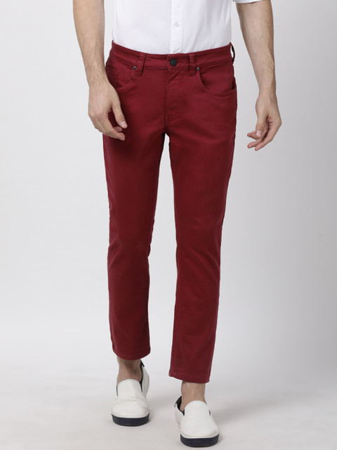 

Blue Saint Men Burgundy Slim Fit Mid-Rise Clean Look Stretchable Jeans