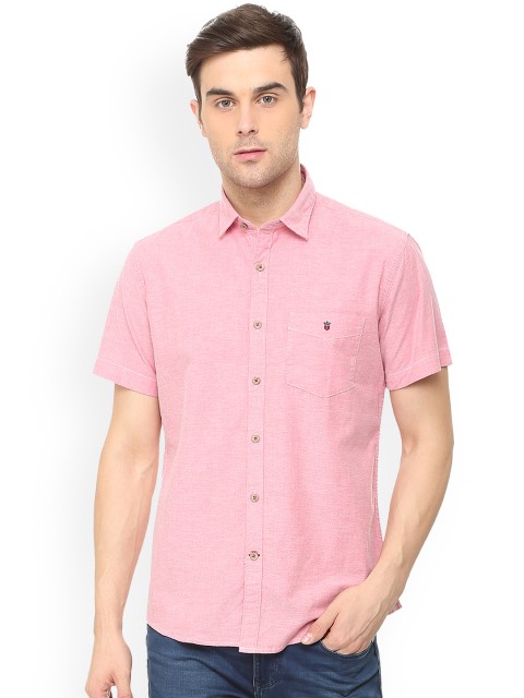 

Louis Philippe Men Pink Slim Fit Solid Casual Shirt