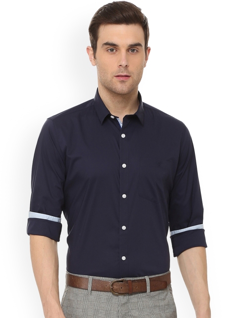 

Van Heusen Sport Men Navy Blue Slim Fit Solid Semiformal Shirt