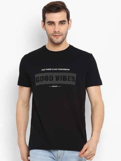 

Red Tape Men Black Printed Round Neck T-shirt