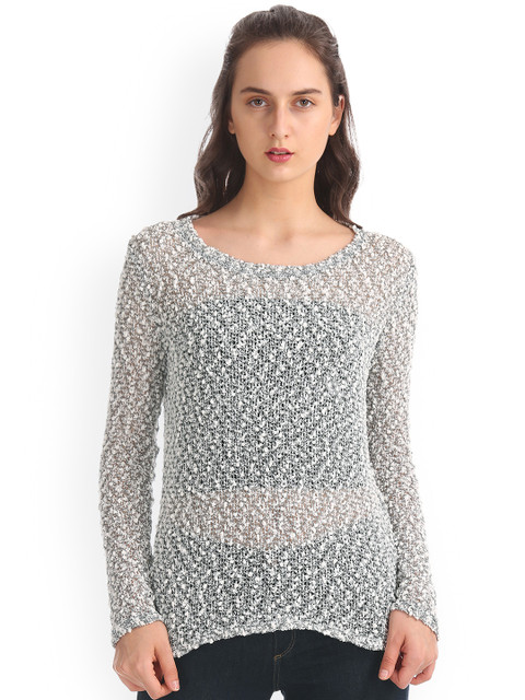 

Aeropostale Women Grey Self Design Top