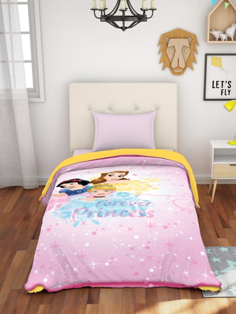 

SPACES Pink Cartoon Characters AC Room 150 GSM Single Bed Dohar