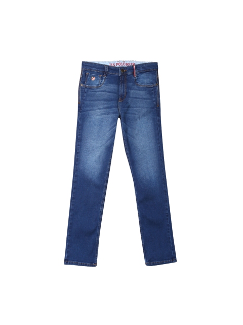 

U.S. Polo Assn. Kids Boys Blue Regular Fit Mid-Rise Clean Look Stretchable Jeans